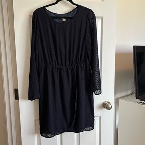 J. Crew Black Long Sleeve Sheath Dress